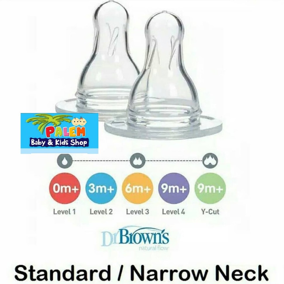 dr brown's dot standard isi 2 level 1,2,3,4,y nipple dot botol bayi