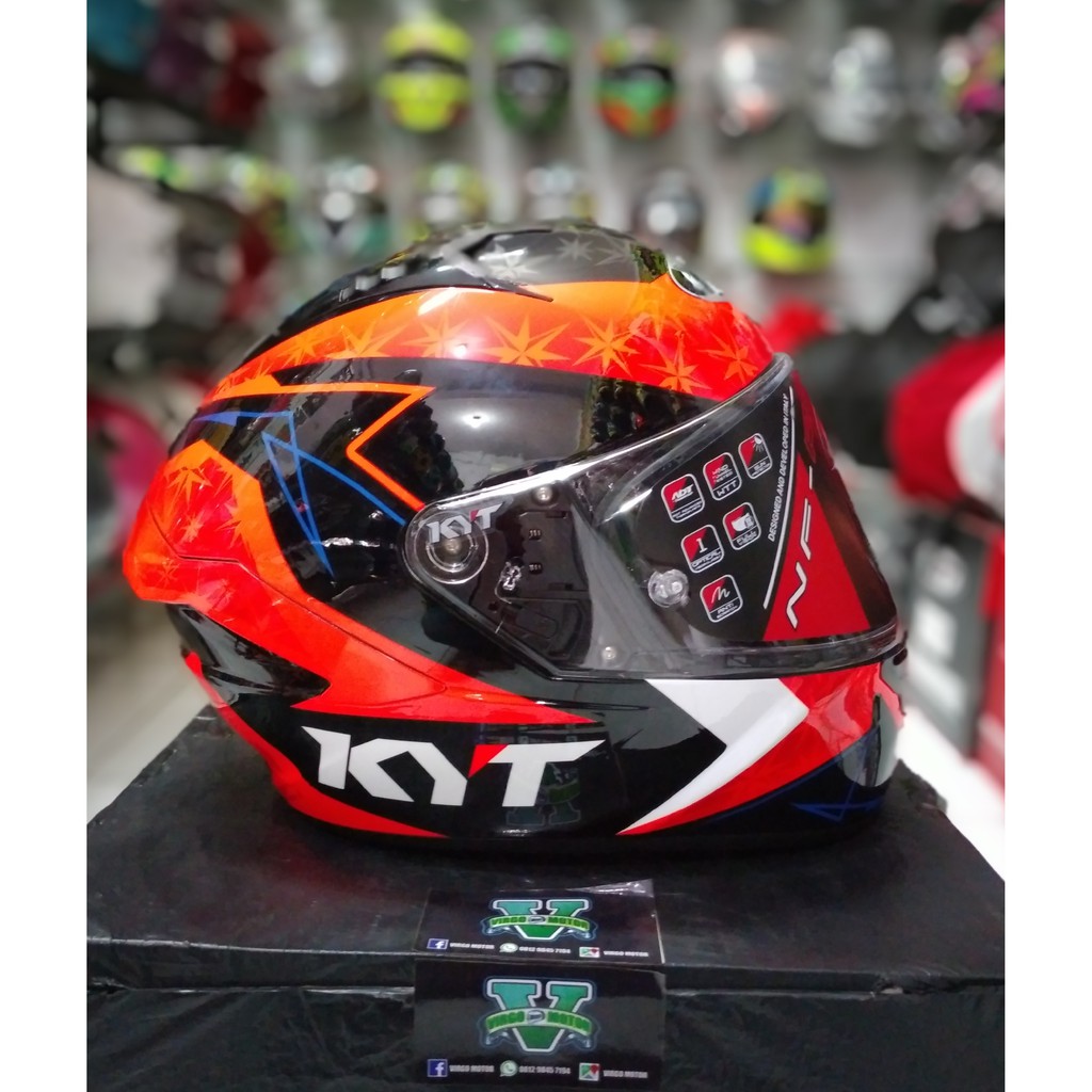 KYT HELM NFR FORCE AUGUSTO FERNANDEZ RED DDRING FULL FACE HELMET