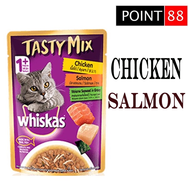 Whiskas Tasty Mix Chicken Salmon 70gr