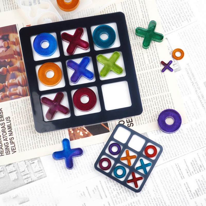 Siy Cetakan Resin Epoksi Bentuk Tic-Tac-Toe Bahan Silikon Untuk Kerajinan Tangan Diy