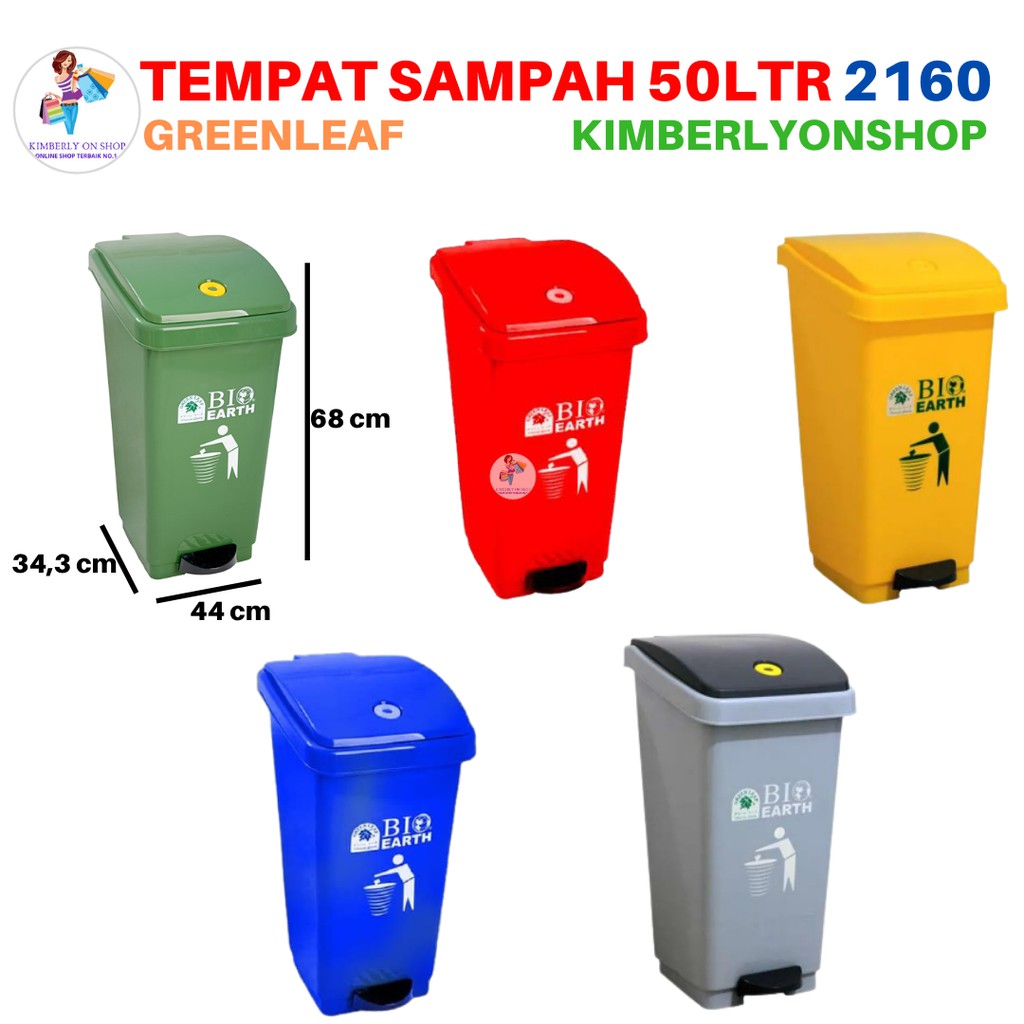 Jual Tempat Sampah Tong Sampah Bio Injak 50 Liter Green Leaf 2160 Shopee Indonesia 9471