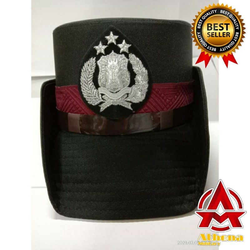 Topi Pet PDU Polwan bintara coklat |Pet PDU POLWAN BINTARA|Topi Pet PDU bintara