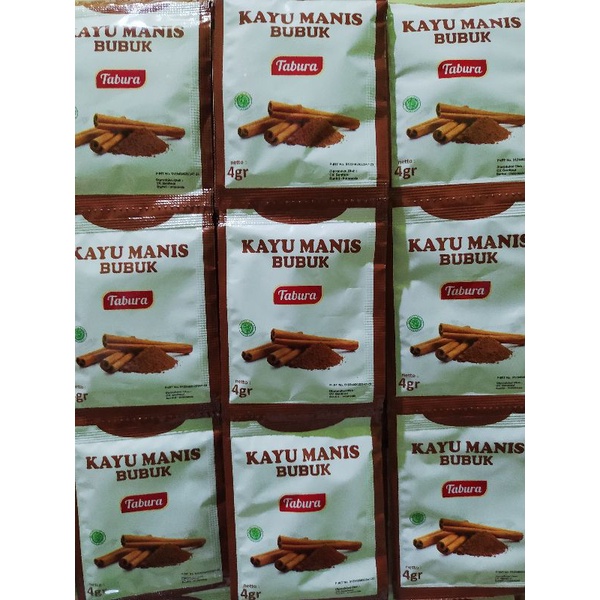 

Kayu Manis Bubuk Tabura Murah, 1 renteng isi 12 saset 4gr