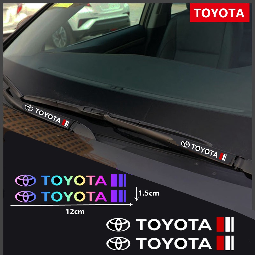 2pcs Stiker Wiper Kaca Depan Dan Belakang Untuk Toyota Yaris Supra 86 RAV4 Vitz Camry Reiz Crown Corolla