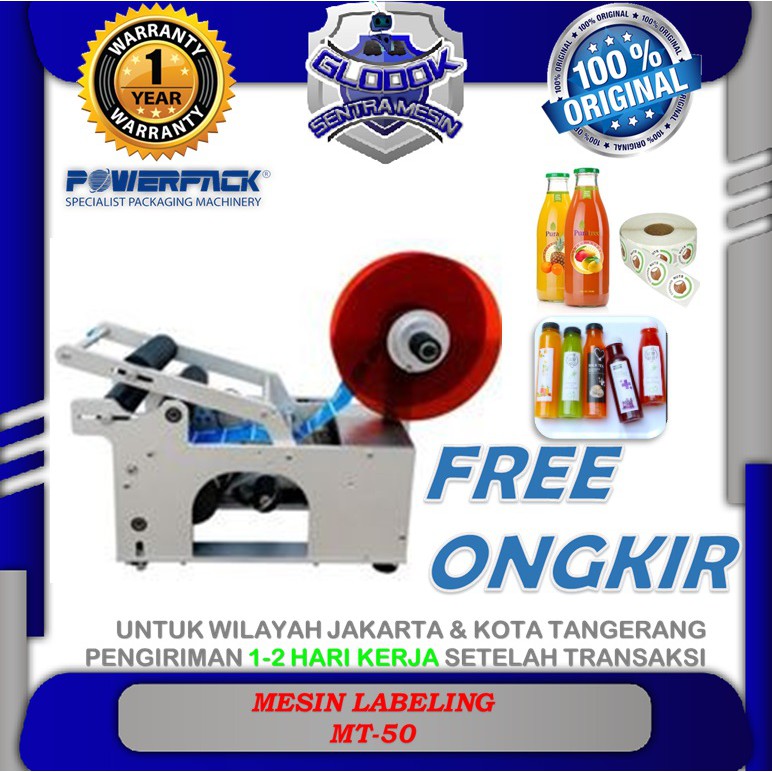 

Mesin Labeling Botol Tempel Lebel Sticker pada Botol MT-50 POWERPACK