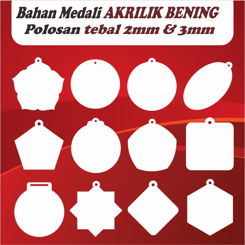 Bahan medali / medali akrilik/ bahan medali akrilik / medali