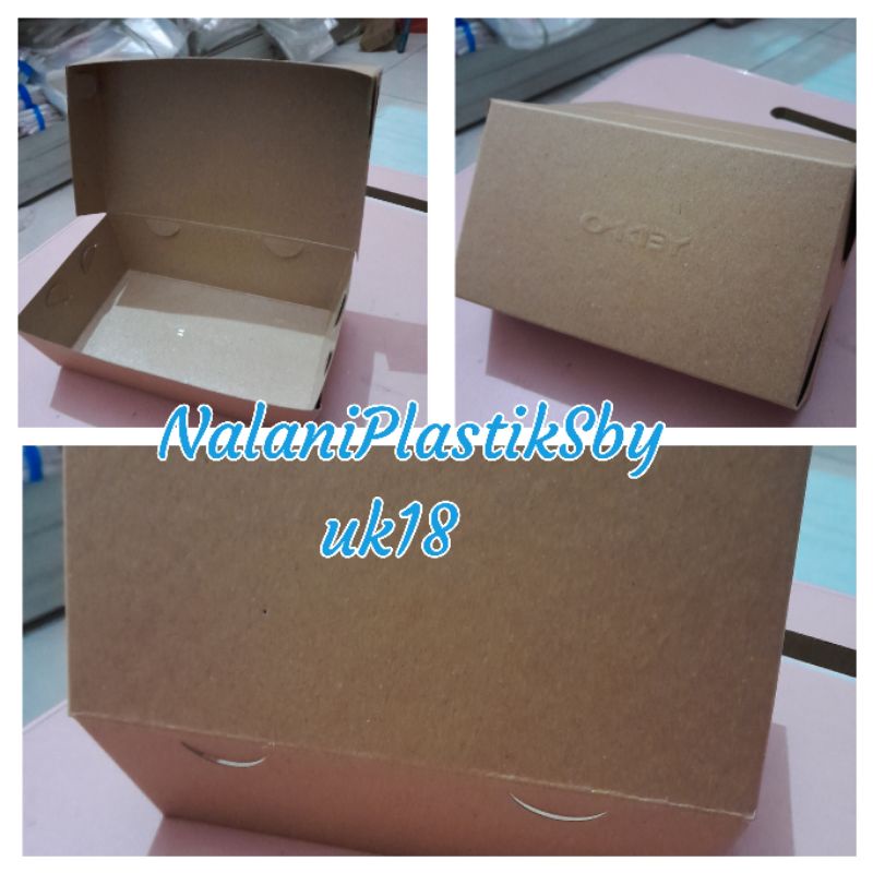 LUNCH BOX KRAFT COKLAT OKEY UK.18/UK20 1PAX ISI 100