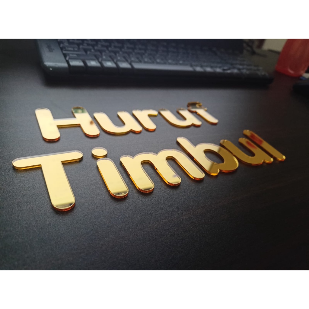 Huruf Timbul Akrilik GOLD / SILVER 15CM - 30CM