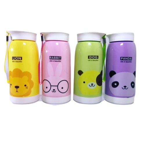 B34-1 Botol minum karakter Animal rabbit, panda , lion dan dog 550ml / Botol Anak Lucu Unik-4