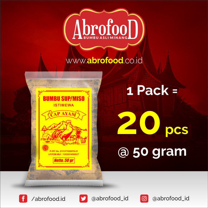 

KUALITAS TERBAIK - BUMBU SUP/MISO CAP AYAM | PACK (20 PCS) / 1 KG