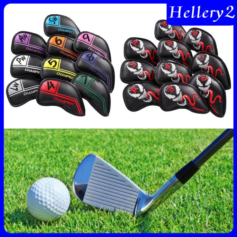 [HELLERY2] 10x Golf Iron Covers Headcovers Club Multicolor Waterproof Protector