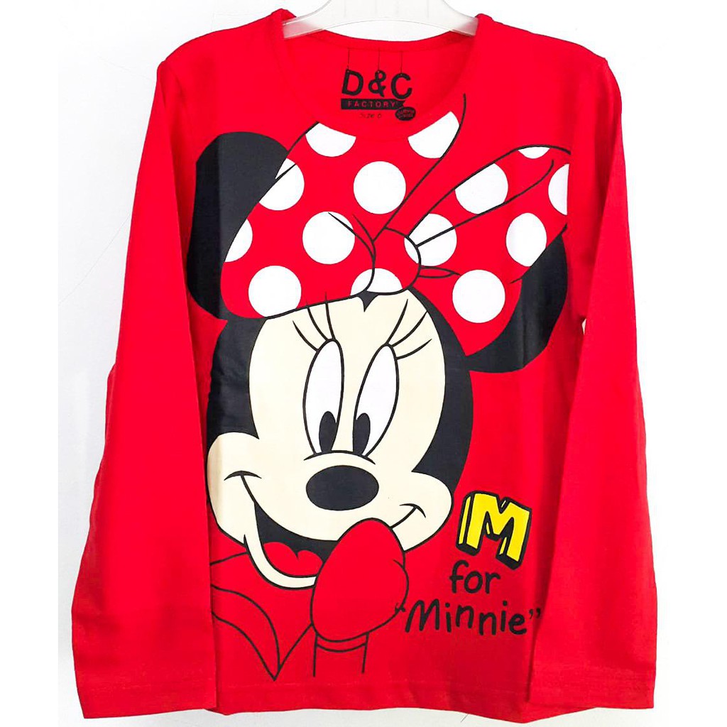 RKA - KLGCe Kaos Lengan Panjang Anak Karakter Minnie Kepala Merah
