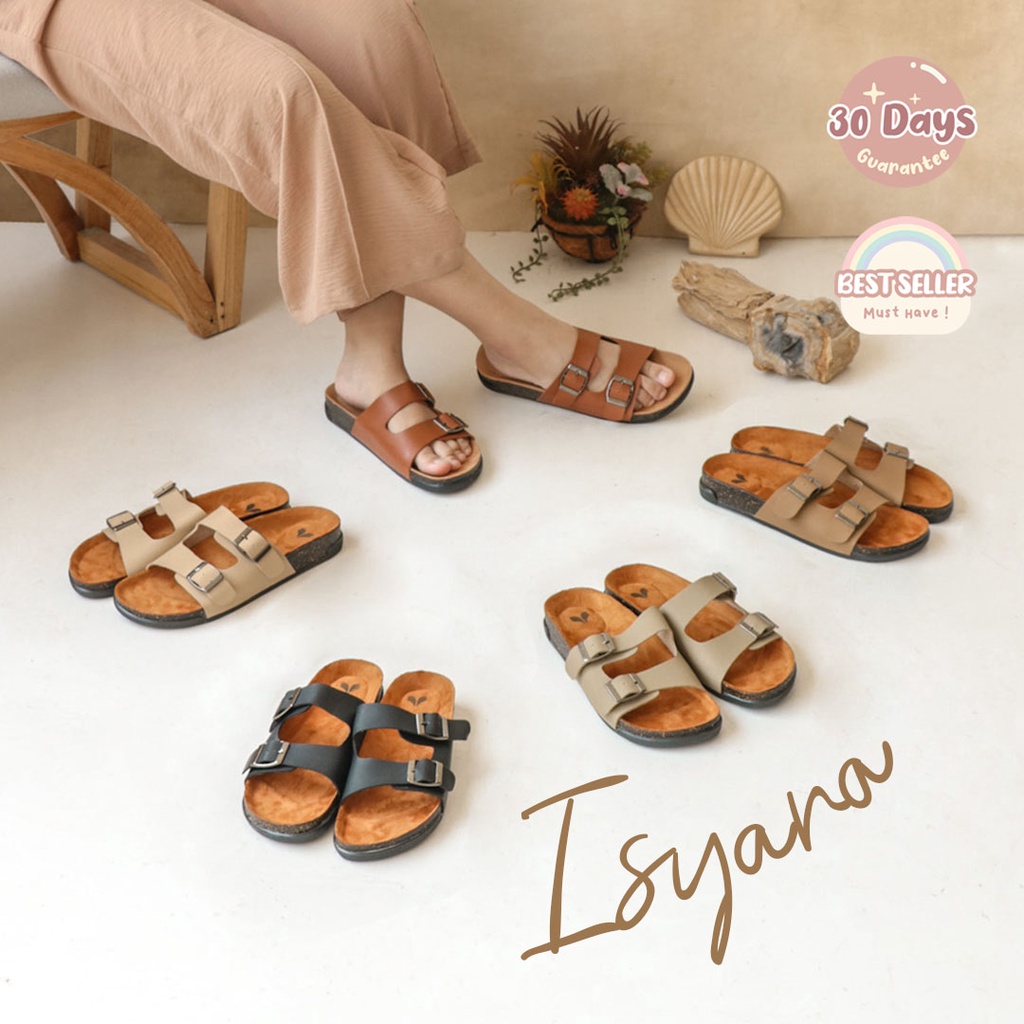 Alivelovearts Isyana Sandal Gunung Two Strap Sendal Flat Selop Unisex