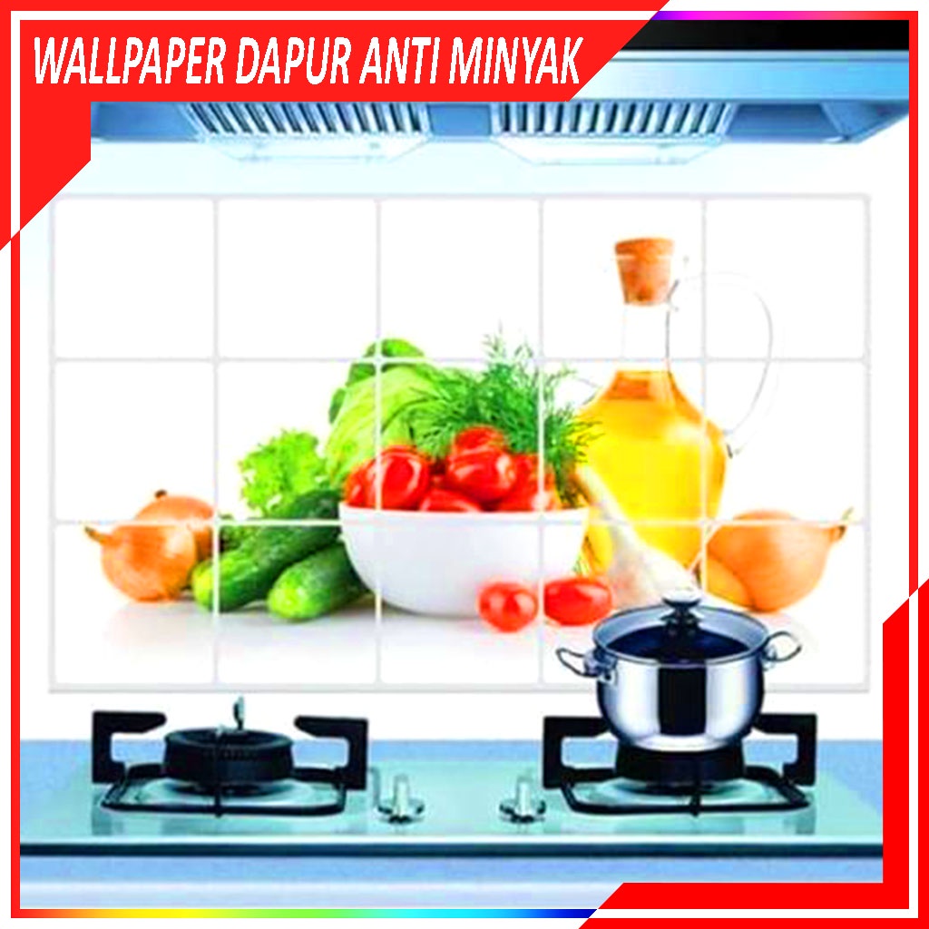 Wallpaper Stiker Dapur Anti Minyak Anti Air Anti Api / Stiker Dinding Dapur / Wall Sticker Aluminium