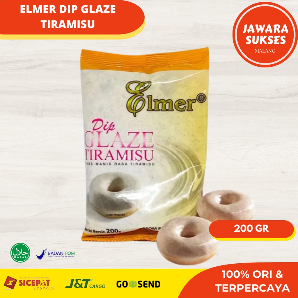 

Elmer Dip Glaze Tiramisu 200gr | Glaze / Olesan Topping donat kemasan