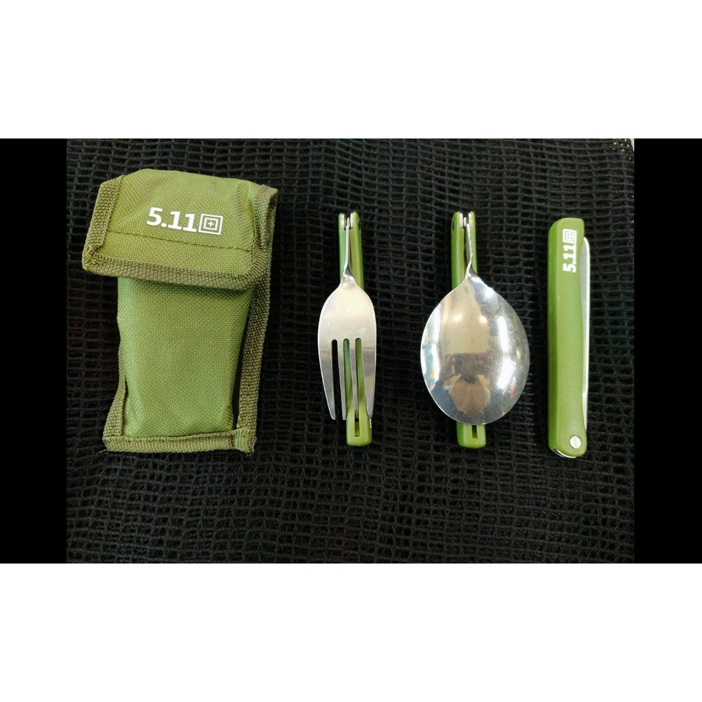 SENDOK SET 5.11 - SENDOK LIPAT TACTICAL 511 - SENDOK GARPU PISAU PORTABLE - SENDOK OUTDOOR