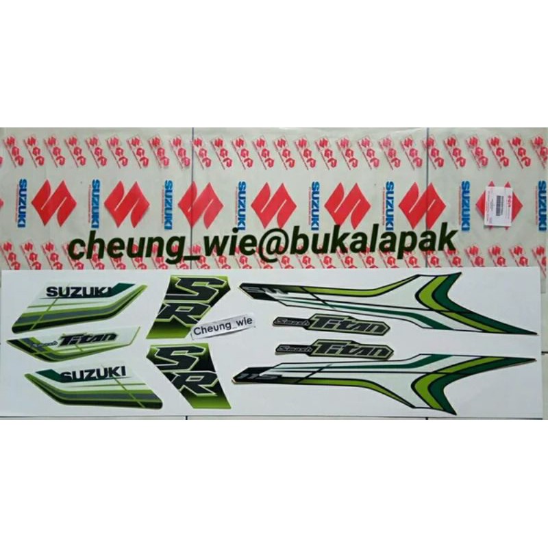 68000B45H70NACL Lis body stiker striping smash titan SR CW Racing Frash green hijau 2012 ori SGP