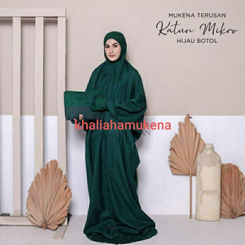 Mukena Terusan Khodijah Jumbo Bordir Dewasa Katun Siti khadijah Syahrini Pasteleena Full Bordir Mukena Lajuran Free Tas Mewah Murah