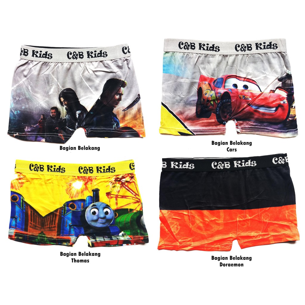 - 3 Pcs - Boxer / Celana Dalam Anak Laki-Laki / Cowok Karakter