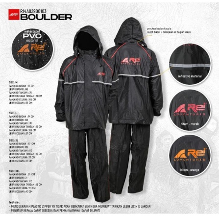 Jas Hujan Rei Boulder JR029 Raincoat Original Produk ARS