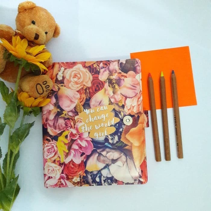 

Binder Printing Tou Can Change The World Girl A5 20 ring Flower Orange