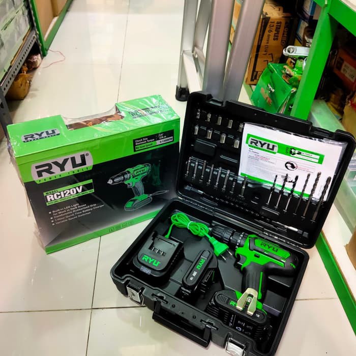 Bor Baterai Cas RYU RCI 20V / Cordless Impact Drill Ryu RCI20V / RCI 20V Mesin Bor Baterai RYU