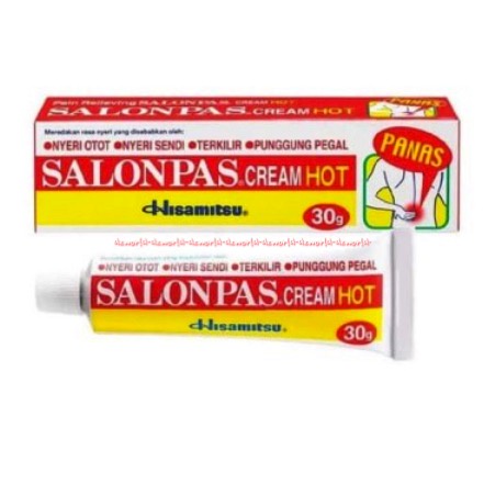 Salonpas Cream Hot 30gr Salep Panas Untuk Sakit Otot Keseleo Nyeri Sendi Salon Pas Merah