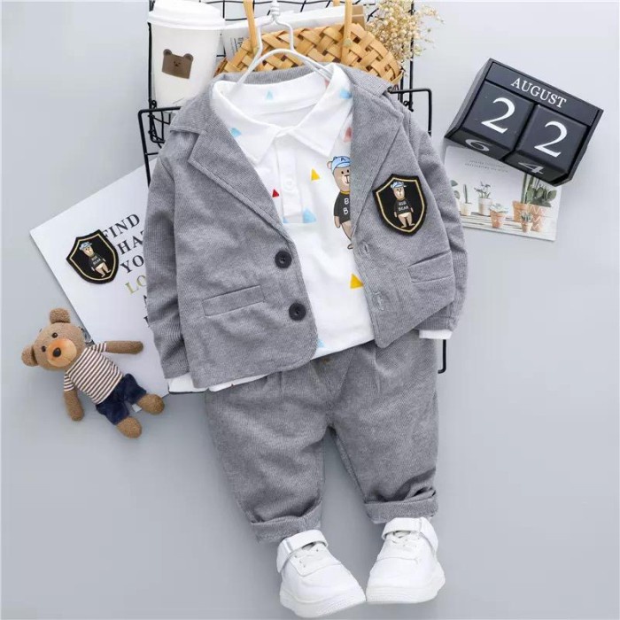 KD ST CACA KS baju anak laki-laki Setelan baju Blazer anak umur 3 4 5 tahun pesta anak cowok lucu Le