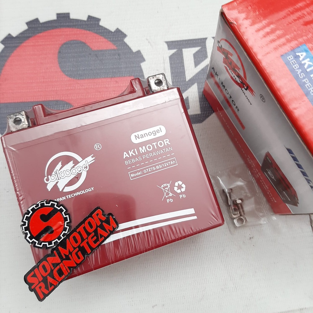Aki Kering / Accu GTZ7S Satria Fu 150 NanoGel 01 Wilwood 12Volt  7Ampere