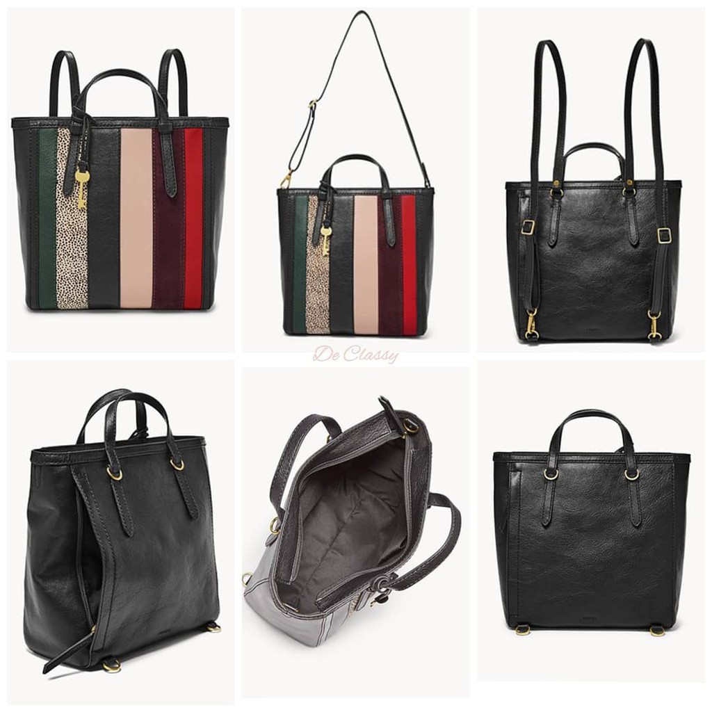 Tas Fossil Camilla small backpack black patchwork sz 26 