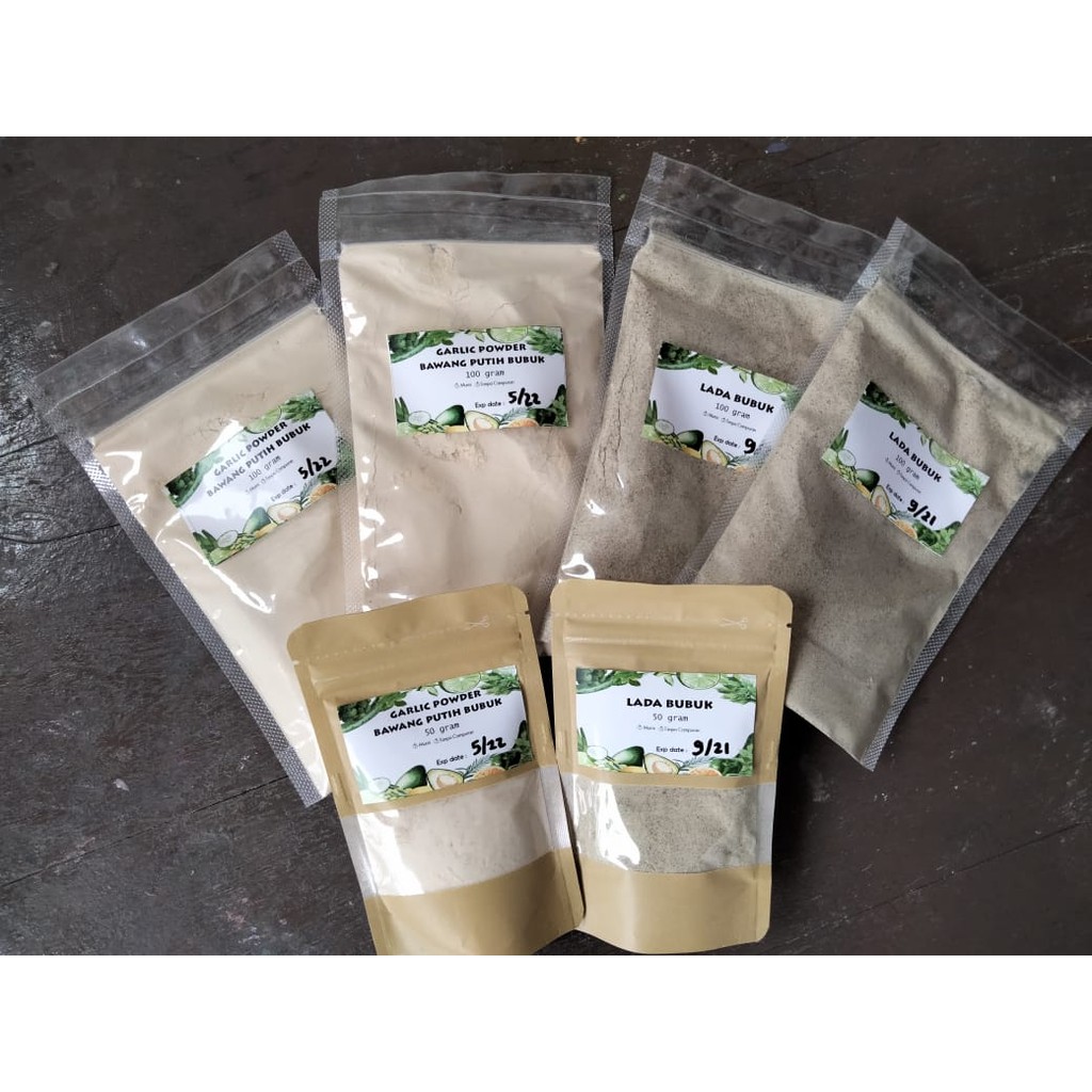 

BUMBU MASAK/ LADA BUBUK ORIGINAL TANPA TAMBAHAN/ LADA MURNI 100 gr/GARLIC POWDER/ BAWANG PUTIH BUBUK