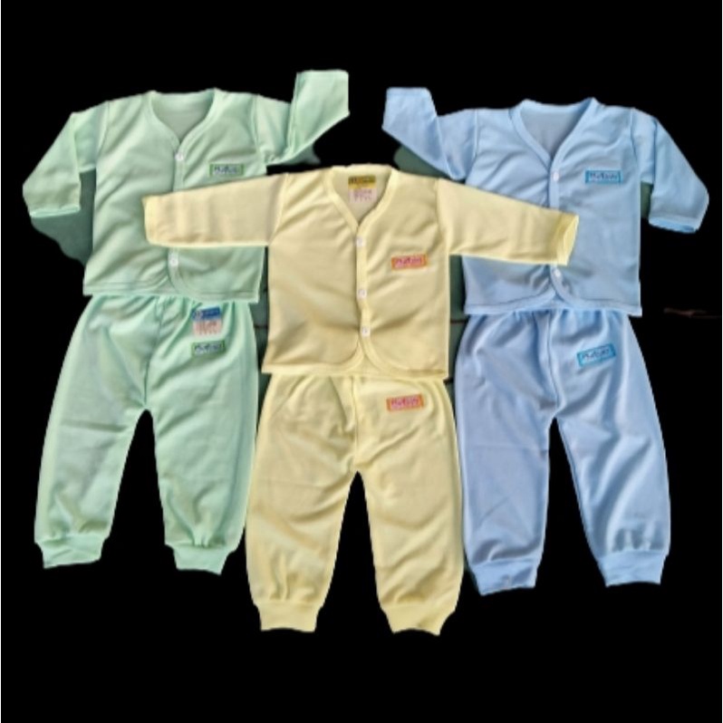 3 setel(6 pcs)setelan baju bayi newborn panjang arista baby full motif