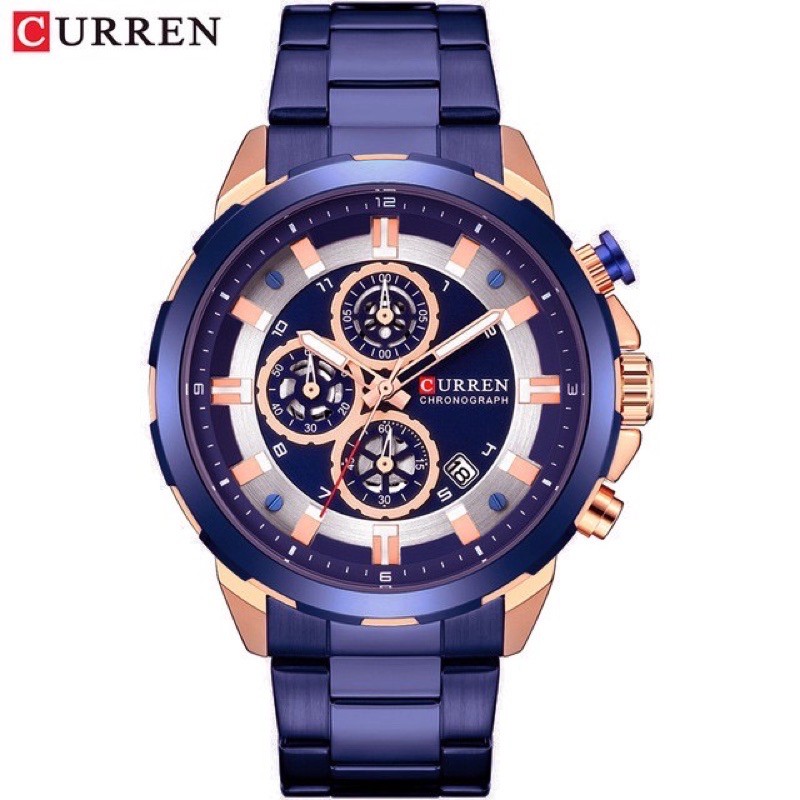 Jam Tangan Pria CURREN 8323 Chrono Aktif Stainless Steel Original CURREN