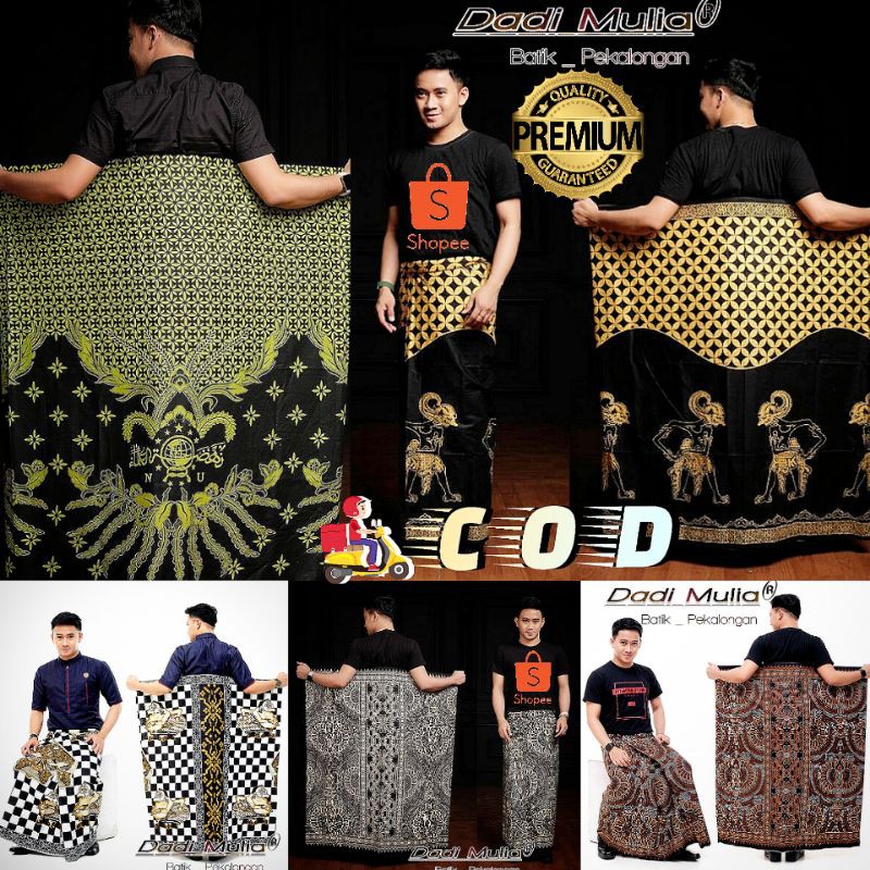 SARUNG PRIA I DEWASA BATIK GOLDEN SEMAR  TERLARIS WAYANG BATIK KANG SANTRI MOTIF NU TERBARU GUS AZMI