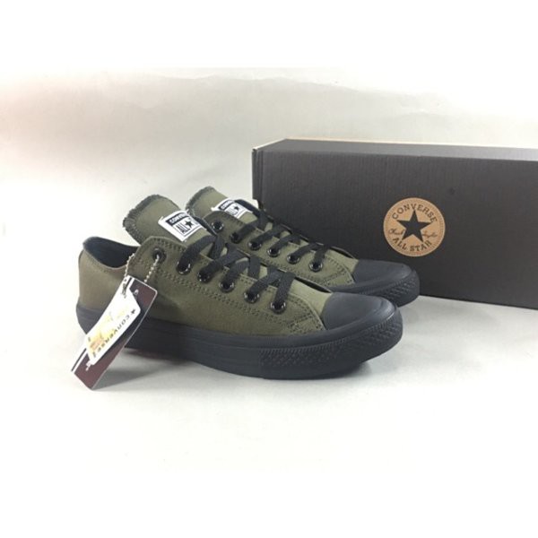 Baru Sepatu Converse Allstar Chuck Taylor Ox Army Black Grade Original Quality 100%Keren