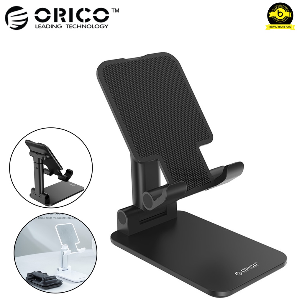 Phone Holder Stand Handphone Portable Foldable Design Bisa Dilipat ORICO Plastic + Silicone White / 