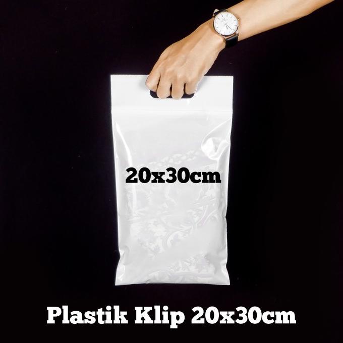 Plastik ziplock 20x30+6 plastik klip putih susu plastik ctik satuan