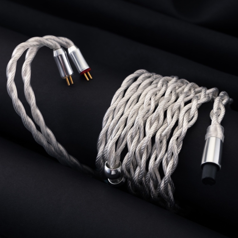 Kinera QoA RUM Modular Upgrade Kabel OCC 6N Lapis Silver Dengan Konektor MMCX / 0.78mm 2.5 + 3.5 + 4.4 Plug