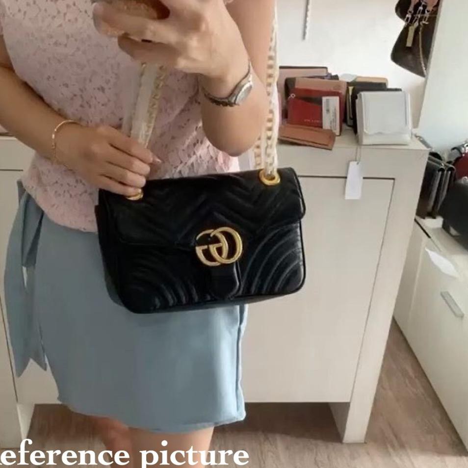 Kolekzi TerrBaaru Tas Batam Gucci Zigzag Marmont LOVE SUPER Premium import gc marmon flap 1732 g mor