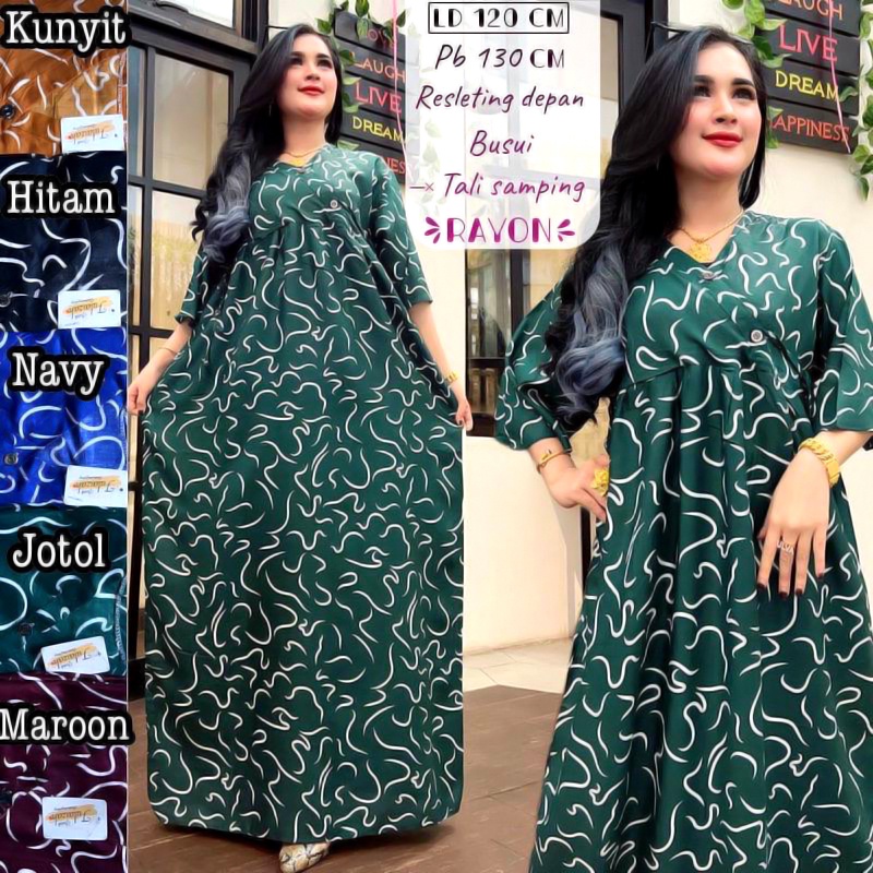 BATIK WANITA KEKINIAN DASTER DRESS RAYON VANESSA KIMONO DIFARINA SULTAN MIRNA ADEL JUMBO PANJANG SEMATA KAKI BUMIL BUSUI MURAH ADEM-7