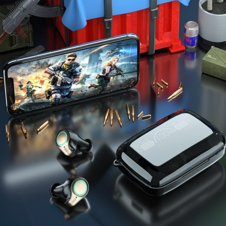 ⚡YZ M18 Bluetooth Headset Earphone with mic Power Bank Wireless Eerbuds COD LED Display Bass Ori
