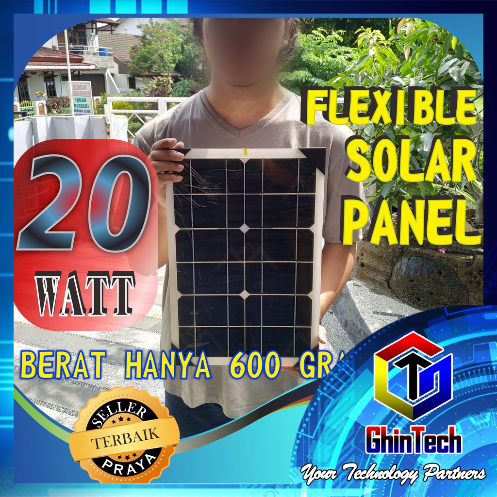 Flexible solar panel 20w listrik surya 20 watt mono 20watt solar surya