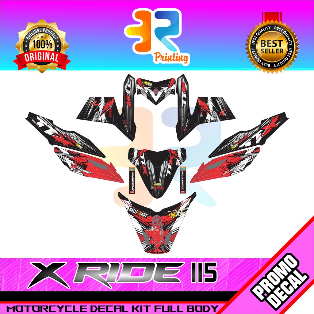 STIKER DECAL STRIPING MOTOR X RIDE 115 KONSEP TTX THAILAND STICKER LOGO EMBLEM XRIDE 115 FULL BODY