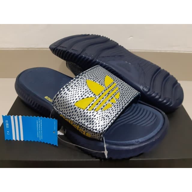 Sandal Adidas AlphaBounce Slide Navy UPPER SILVER YELLOW