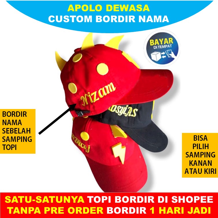 Topi Anak Baseball Boboiboy Bordir Nama Anak Usia 2- 10 Tahun Karakter Bo boi boy