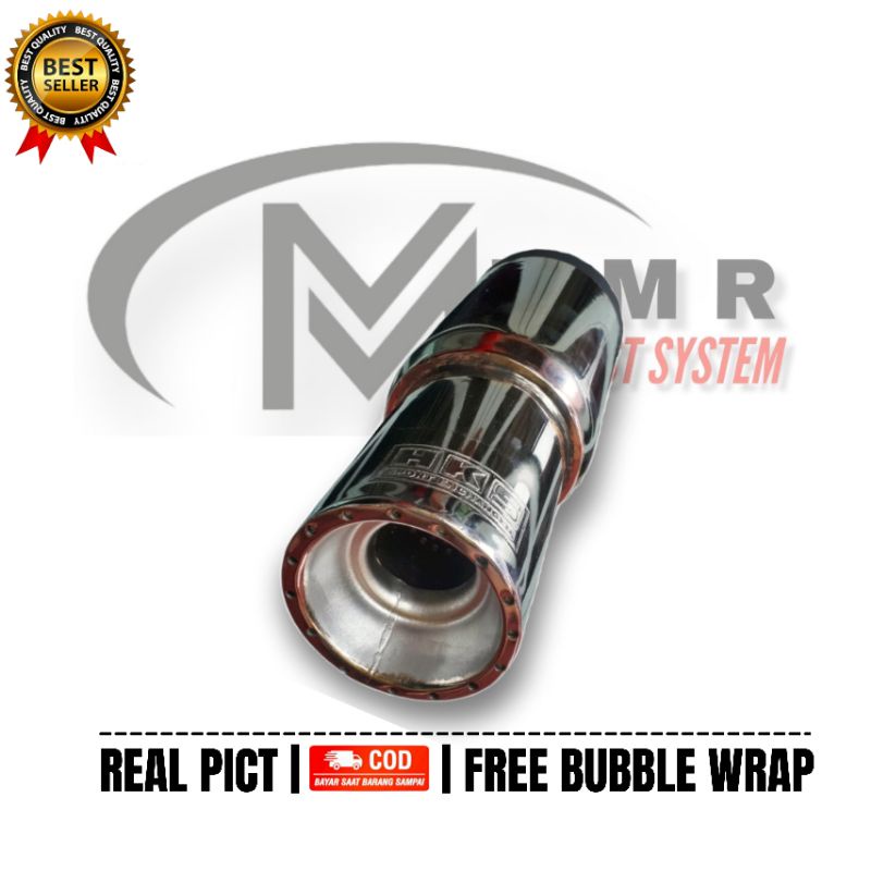 Knalpot Mobil HKS Gronel Chrom Suara Bass Adem Universal Muffler