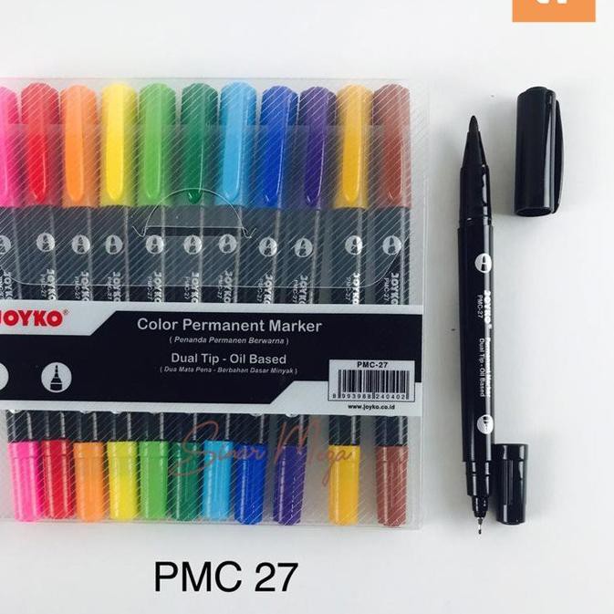 

Terbaru Joyko Color Permanent Marker PMC-27 12 color / Penanda Permanen Berwarna isi 12 Warna >