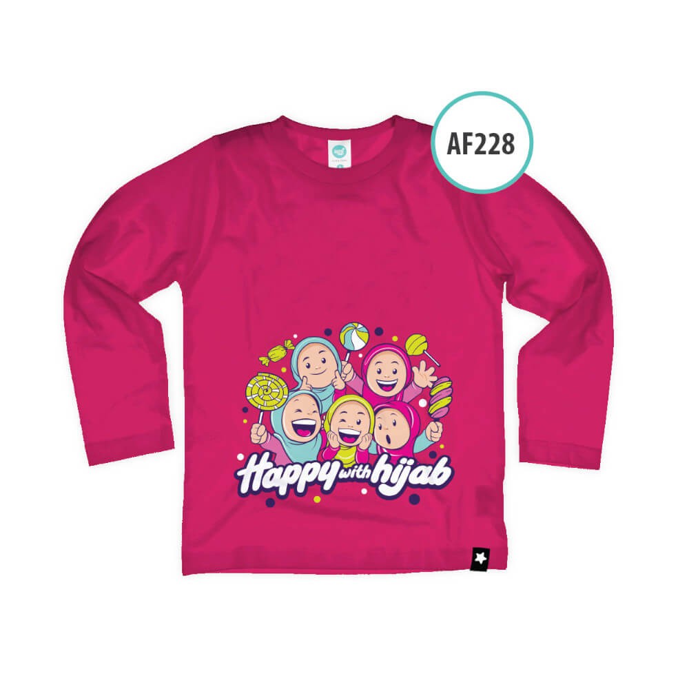 Kaos Anak Muslim Afrakids AFRA - AF228 Happy With Hijab