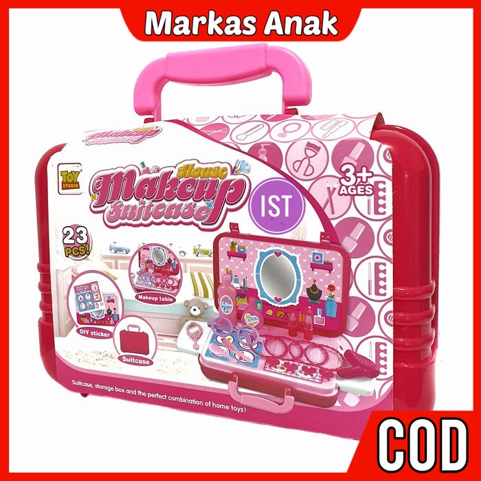 Mainan Anak Anak Umur 3 4 5 6 Tahun Alatke upkeUp mekap Dandan Kosmetik Tas Koper Diy Pretend Play S