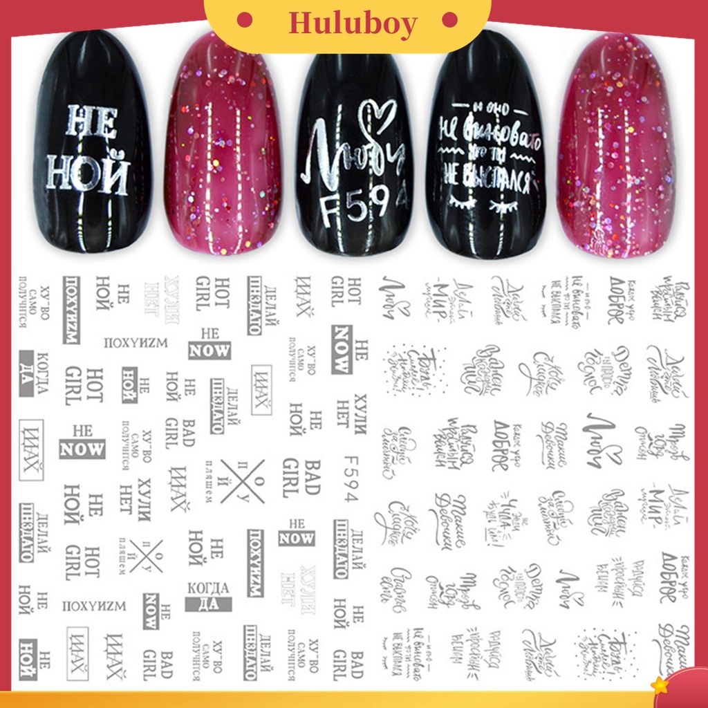 Huluboy Huluboy♡ Stiker Kuku 3D Motif Kartun Bunga Butterfly Untuk Manicure
